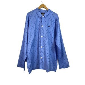 Polo Ralph Lauren Pajama Shirt Mens XL Blue Logo Button Up Sleepwear NWT